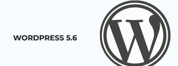 Texto WordPress 5.6 junto con el logotipo de WordPress