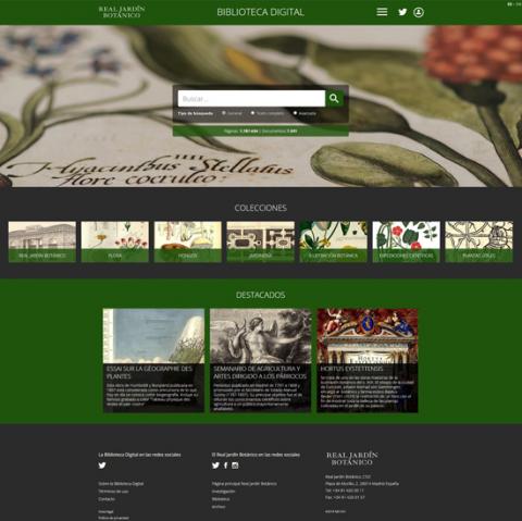 Front Page de la Biblioteca Digital del Real Jardín Botánico