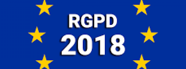 bandera de europa con las siglas RGPD 2018