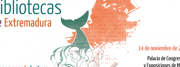 cartel de las jornadas en las que se ve la ilustración de dos jóvenes leyendo libros