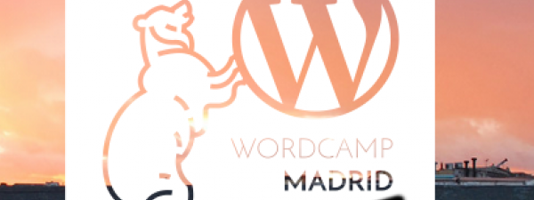 front pagede wordcamp madrid 2018 con el 2018 tachado y el texto 2019 al lado