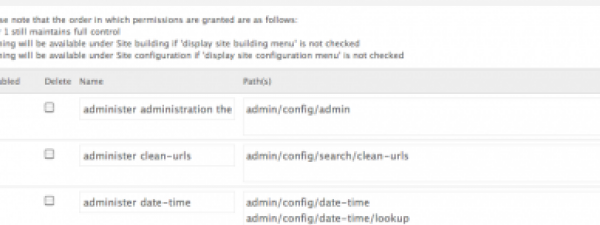 interfaz de administración del módulo contribuido de drupal Custom Permissions