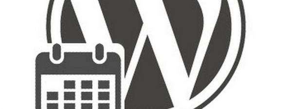 logotipo de wordpress junto con un icono de un calendario