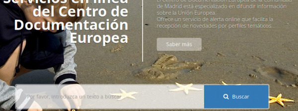 Centro de Documentación Europea de la Comunidad de Madrid, front page del catálogo online
