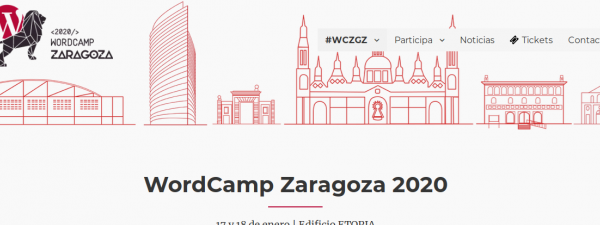 front page de la web del evento WordCamp Zaragoza 2020