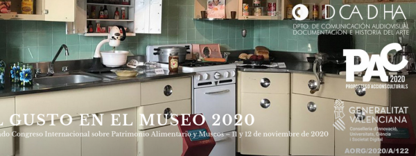 Imagen de una cocina con el texto anunciando el 2º Congreso Internacional sobre Patrimonio Alimentario y Museos
