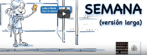 Inicio del vídeo "Planazo de fin de semana" de la Agencia Española de Protección de Datos