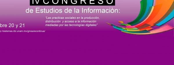 Cartel anunciando el IV Congreso de Estudios de la Información