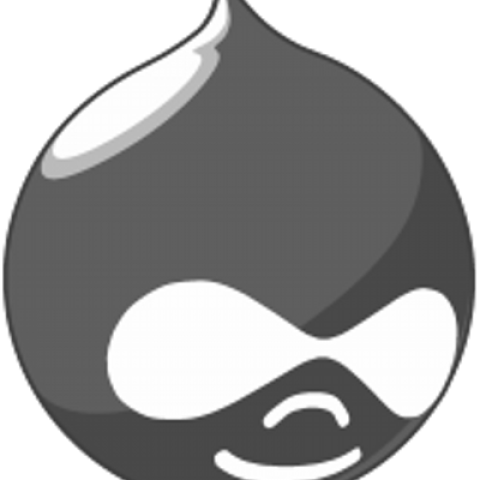 logo de drupal en blanco y negro