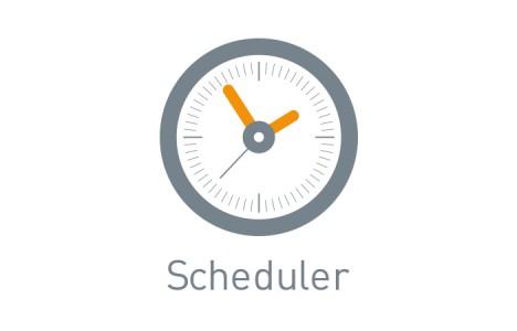 Imagen de un reloj con la palabra scheduler