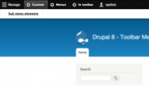 módulo de drupal "toolbar menu"