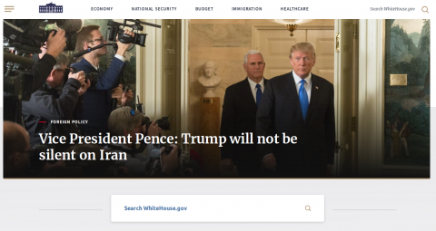 captura de pantalla de la página web de la casa blanca