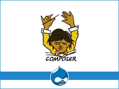 imagen con el logotipo de composer y drupal