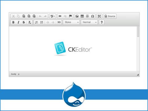 imagen del logotipo de ckeditor junto al de drupal