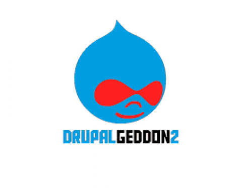 logotipo de drupal con el texto drupalgeddon