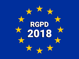 bandera de europa con las siglas RGPD 2018