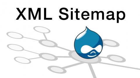 logo de drupal con el texto xml sitemap