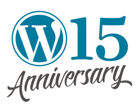 logo de wordpress junto al número 15