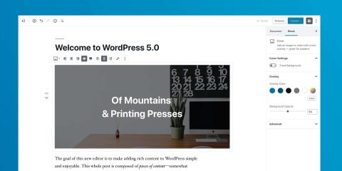 imagen del nuevo editor de wordpress 5.0, gutenberg