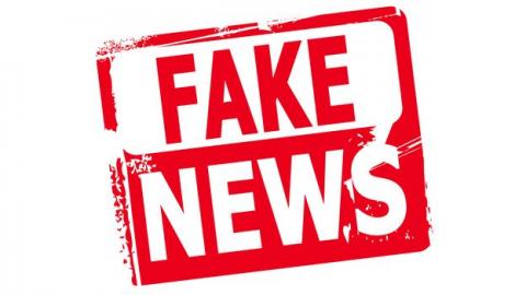 texto fake news como en un matasellos