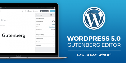 apariencia del nuevo editor de wordpress junto con el logo de wordpress