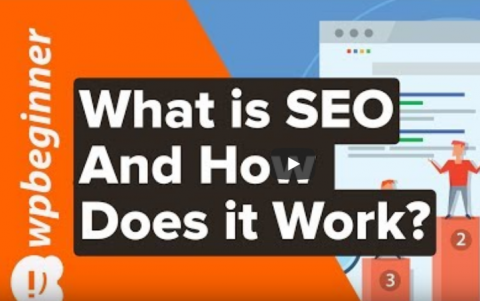 portada del vídeo en la que se puede leer en inglés "qué es SEO y cómo funciona?