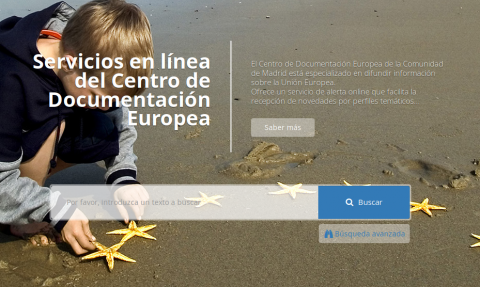 Centro de Documentación Europea de la Comunidad de Madrid, front page del catálogo online