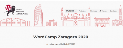 front page de la web del evento WordCamp Zaragoza 2020