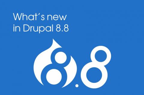 logotipo de drupal 8 junto a otro 8 separados por un punto