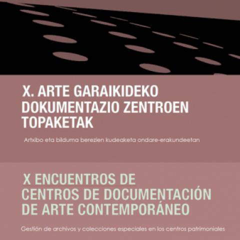 Cartel con el texto de los X Encuentros de Centros de Documetación de Arte Contemporáneo