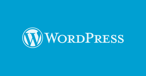 Logotipo de WordPress sobre fondo azul
