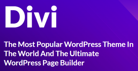 Texto sobre fondo azul: DIVI, The most popular WordPress Theme Builder