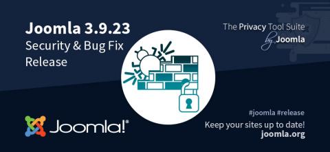 Cartel en el que se anuncia la actualización de seguridad Joomla 3.9.23