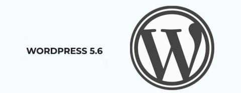 Texto WordPress 5.6 junto con el logotipo de WordPress