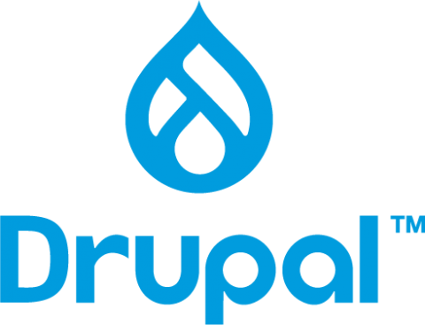 Logotipo y texto de Drupal