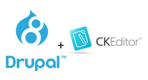 logotipo de Drupal 8 junto al de CKEditor