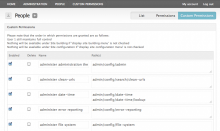 interfaz de administración del módulo contribuido de drupal Custom Permissions